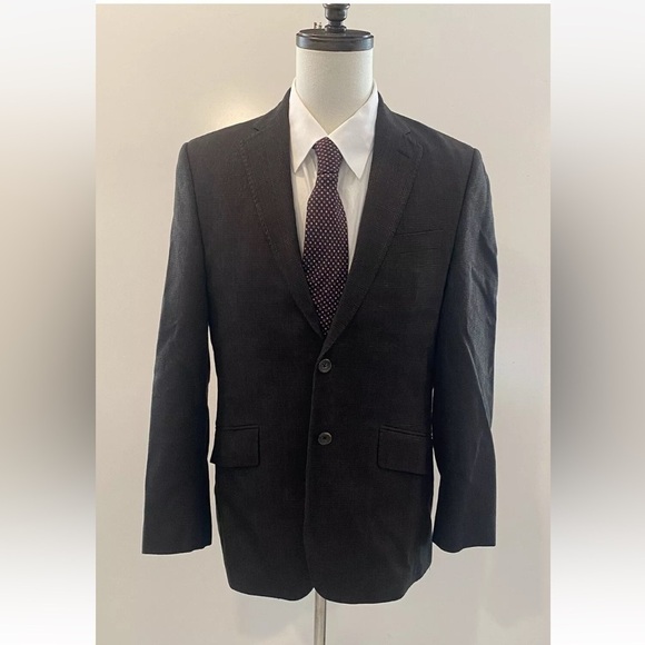 Banana Republic Men's Brown Windowpane Plaid Wool Sport Coat Size 38R (BS) - Picture 1 of 10